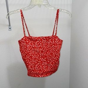 Red Floral Tank Top